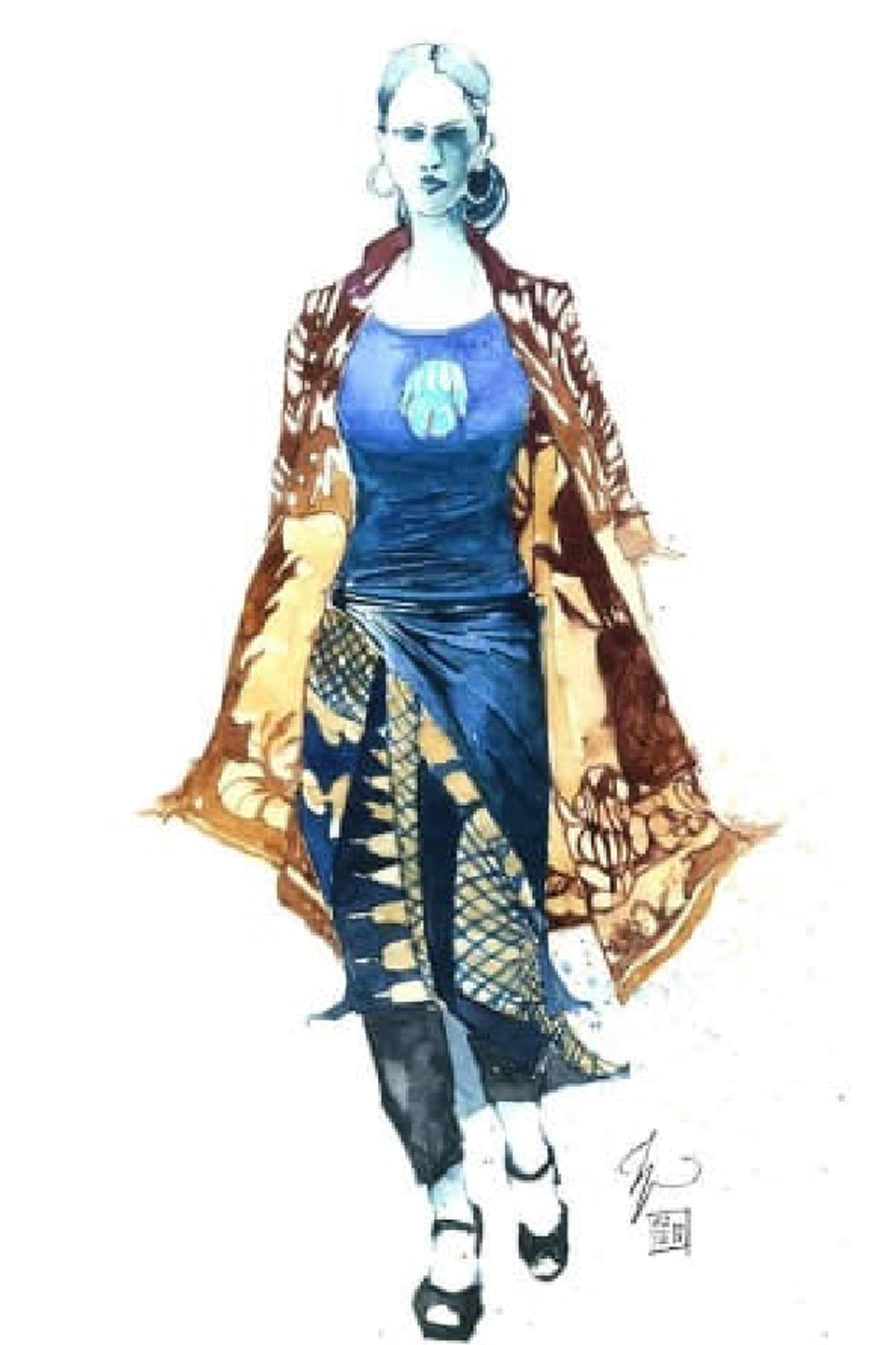 Fashion Show in Sanur watercolor by Herditirto