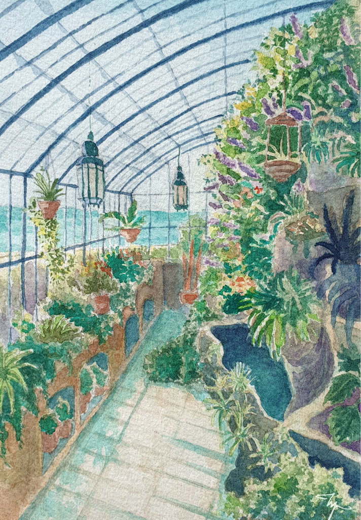 Villa Santa France_watercolor by Herditirto