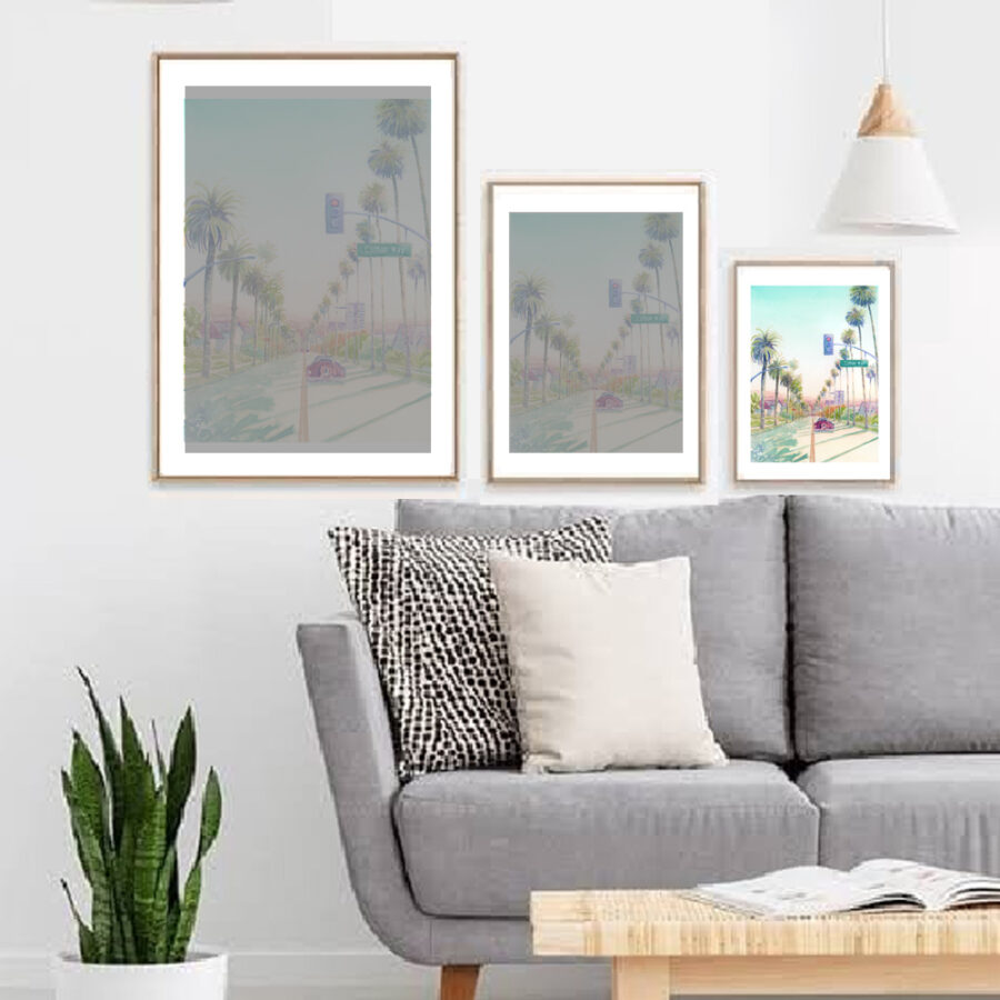 Clifton Street, Beverly Hills, CA, USA watercolor by Herditirto